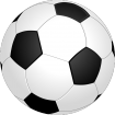 Vector graphic of a black and white football