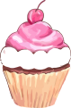 Vector graphic of an iced cupcake