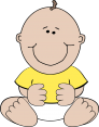 Cartoon of baby smiling