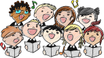 Vector graphic of choir singing