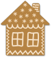 Vector graphic of a gingerbread house